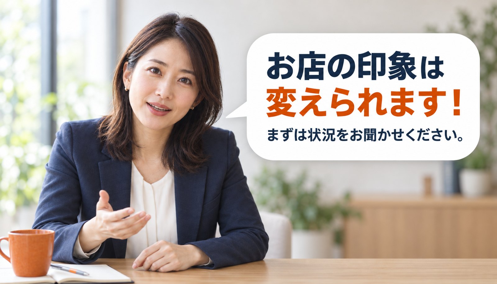 お店の印象は変えられます！まずは状況をお聞かせください。